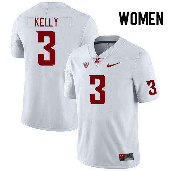 Women #3 Josh Kelly Washington State Cougars College Football Jerseys Stitched Sale-White